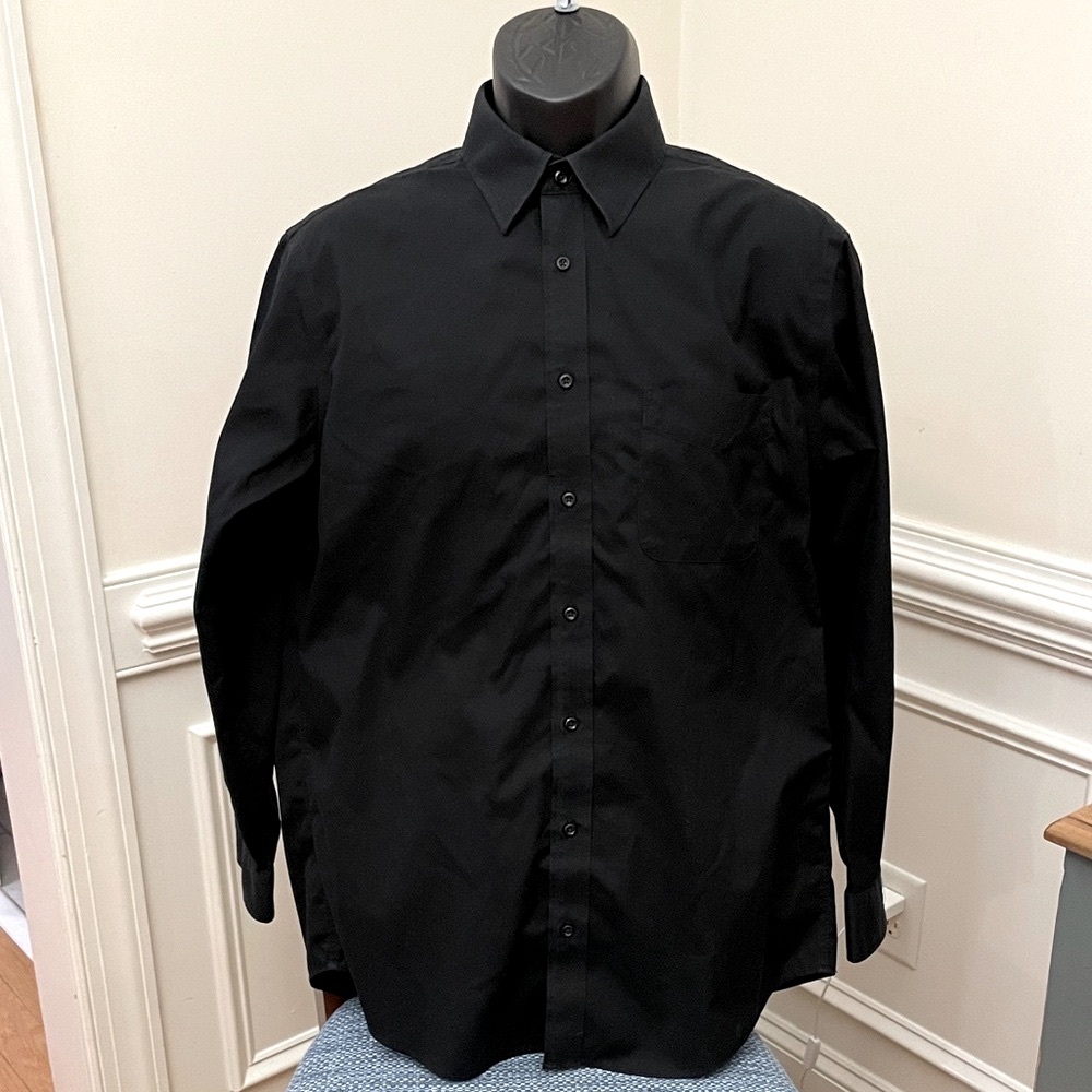 Jos. A Banks LS Black Button down Dress Shirt, Mens 16-33 - Picture 4 of 5